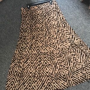 Loft Animal Print Maxi Skirt
